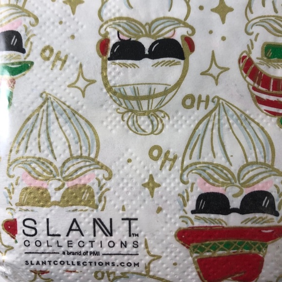 SLANT COLLECTION Hipster Santa Cocktail Napkins 2 - 20 Count Packages (40 Total) - Picture 2 of 6